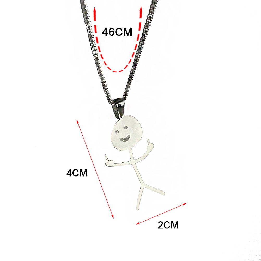 Vòng cổ Nam Bằng Thép Không Gỉ Mặt Người Màu Đen Sáng Tạo