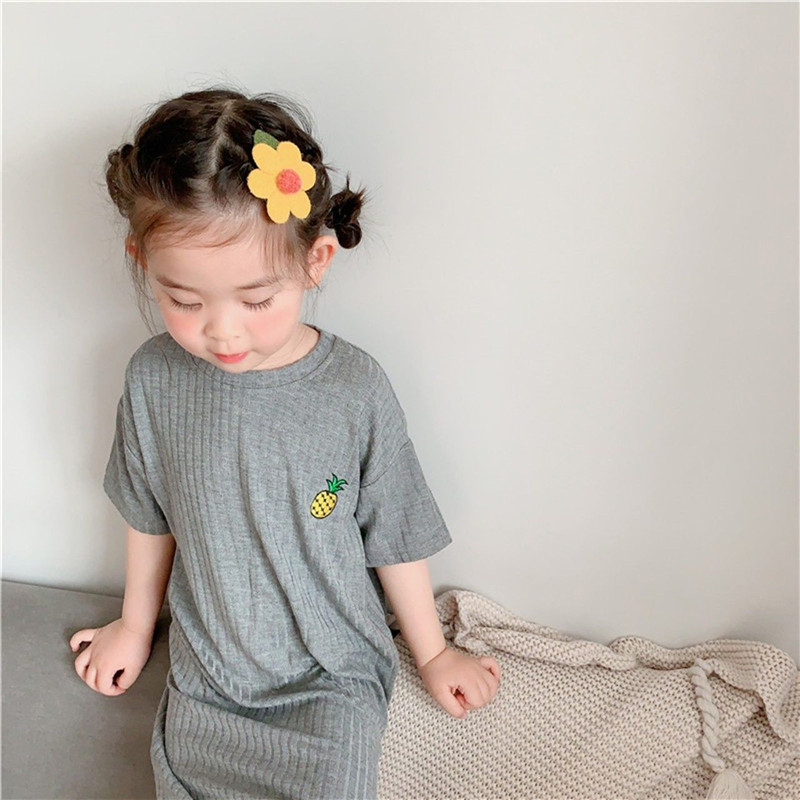 Váy ngủ dài tay ngắn kiểu Hàn Quốc dễ thương dành cho bé gái