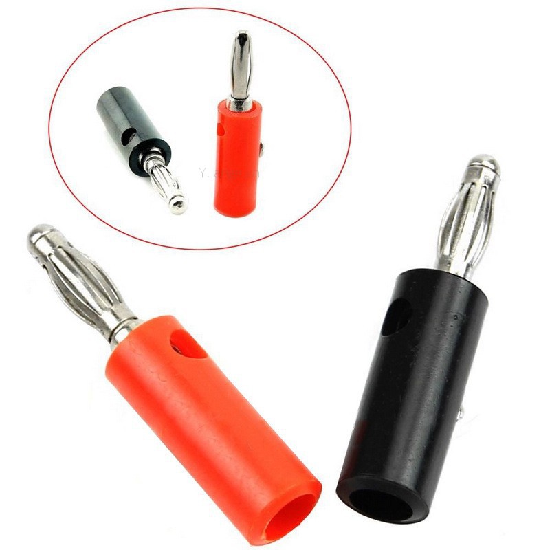 set 2 cặp Jack bắp chuối 4mm - Jack Bắp Chuối đa năng - 2 cặp jack bắp chuối 4mm trắng- 2 cặp bắp chuối 4mm vàng