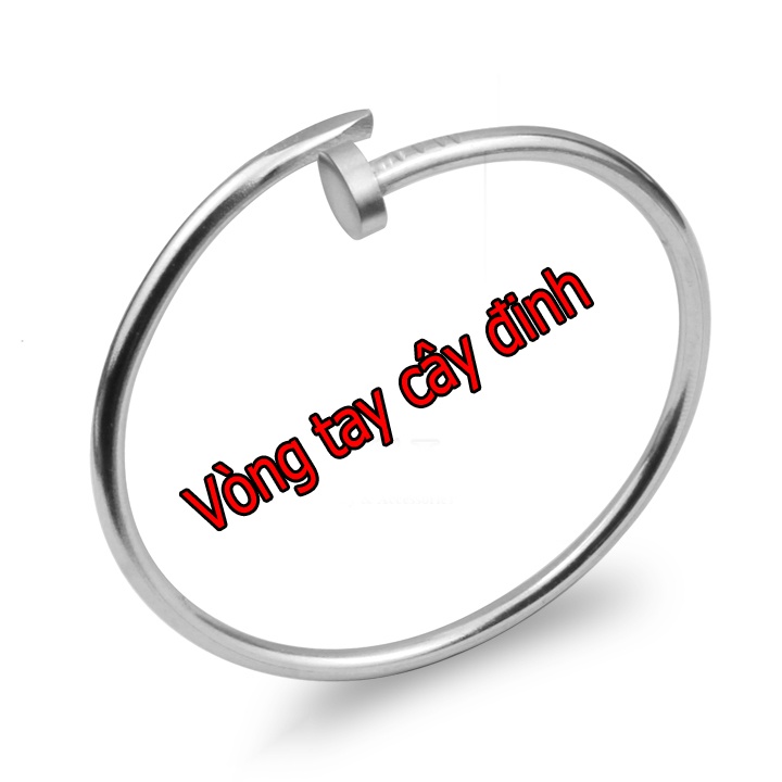 Vòng tay unisex Cây đinh ver1 WVT281 Không đen không gỉ sét