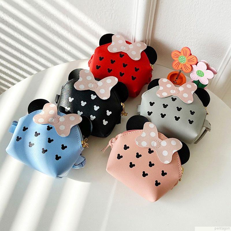 Túi đeo chéo da PU đính nơ dễ thương cho bé gái