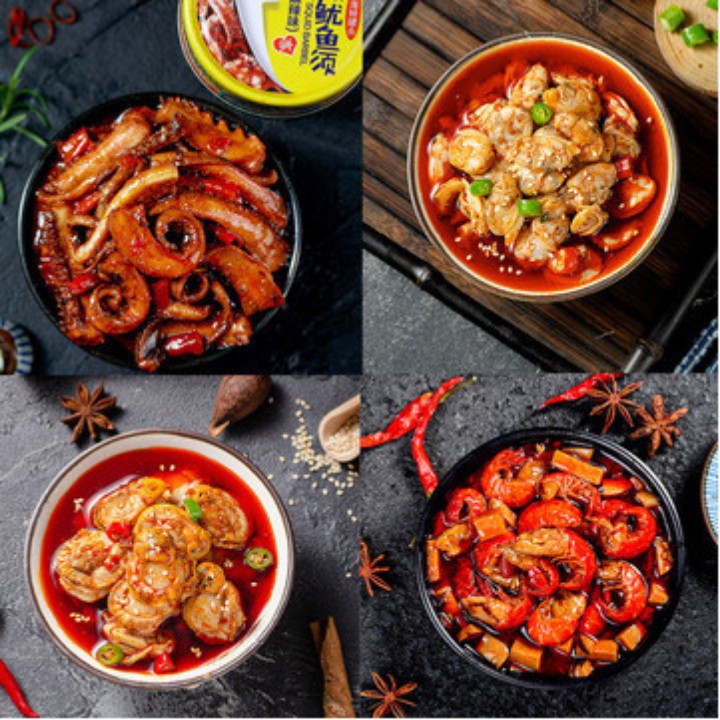 Hải Sản Sốt Cay Đóng Hộp - Ẩm Thực Trung Hoa