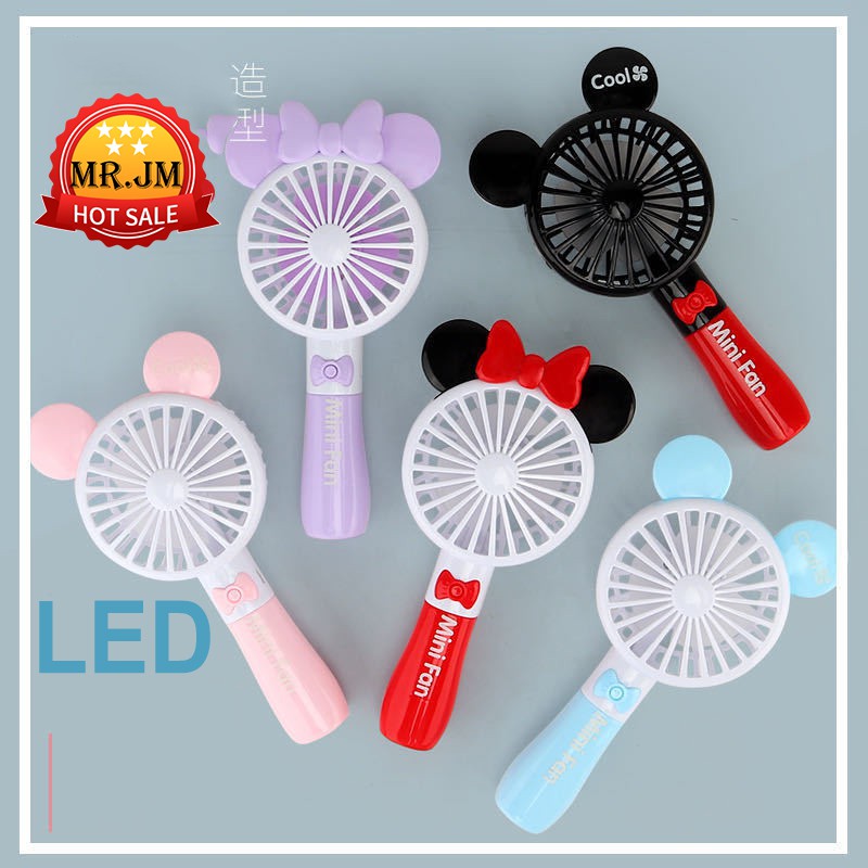 Quạt Cầm Tay Tích Điện Mini Mẫu 2020 Tích Hợp Đèn LED Pin 1200mAh