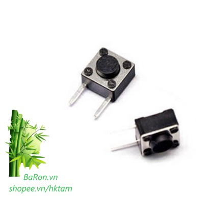 (2 cái) Nút nhấn 2 chân ngang 6x6x4 mm