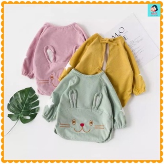  Áo yếm ăn dặm dài tay chống dây bẩn cho bé. 