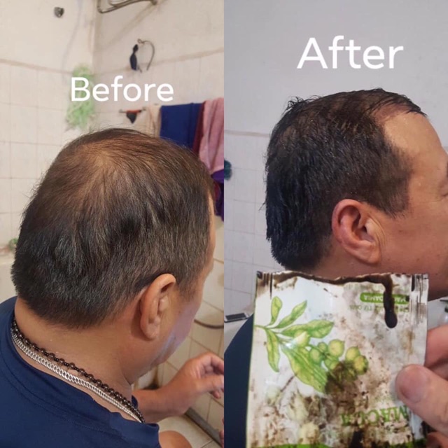 Dầu gội đen tóc phủ bạc Organic Macca