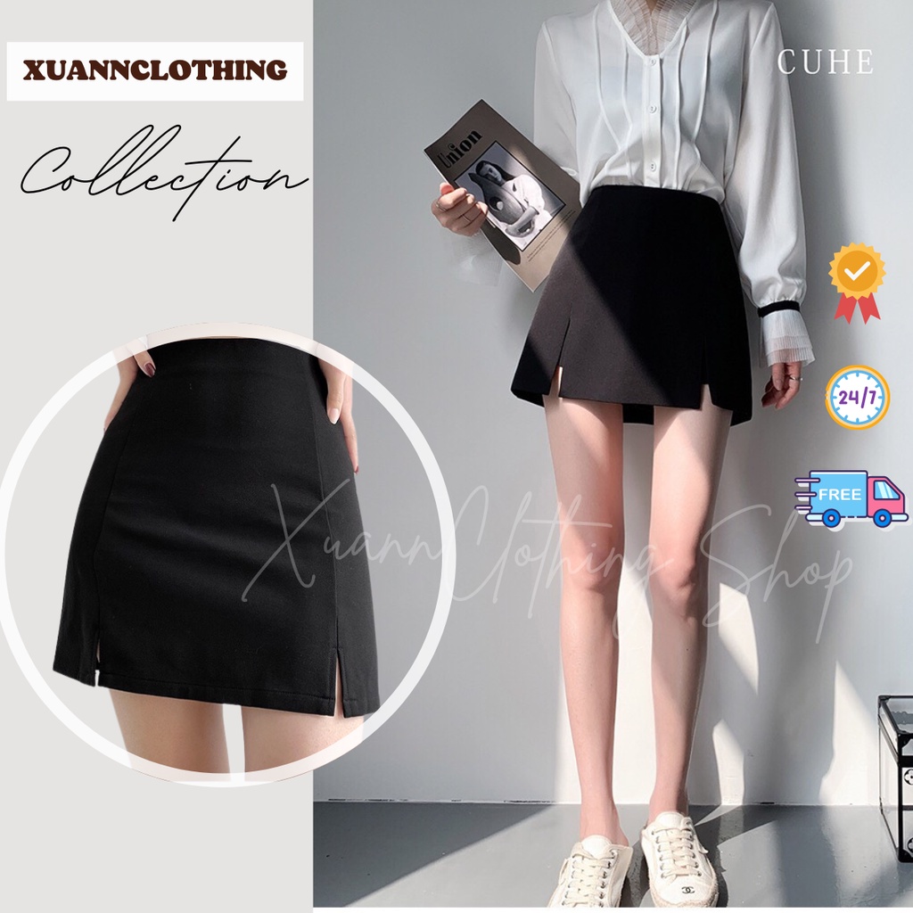 Chân váy xẻ hai tà ngắn chữ A ôm tôn dáng sexy kiểu short giả váy phong cách Hàn Quốc XUANNCLOTHING - mã CV2X