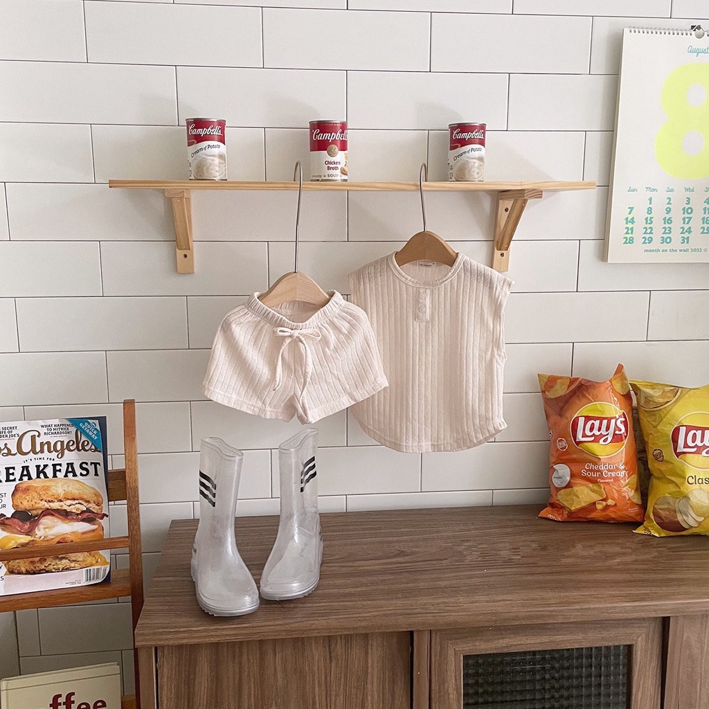 Bộ Quần Áo cotton Không Tay Thời Trang Mùa Hè Dành Cho Bé Trai Và Bé Gái