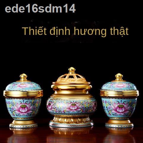 ◆◎❦Yuantong Home Jieding Lư hương thật Bộ ba mảnh gia dụng gỗ đàn cho chén bột Phật