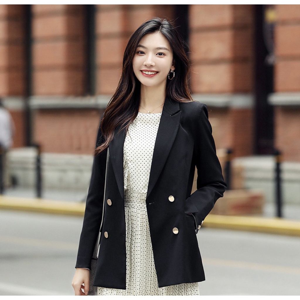 Áo khoác vest blazer nữ phong cách hàn quốc 2 túi dán chất cao cấp VEST257 - thời trang công sở  Lamie Fashion