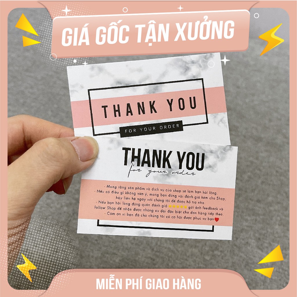 [XÃ KHO GIÁ RẺ] Card cám ơn, Phiếu cám ơn khách hàng, Thank you card giá rẻ - MS: 003