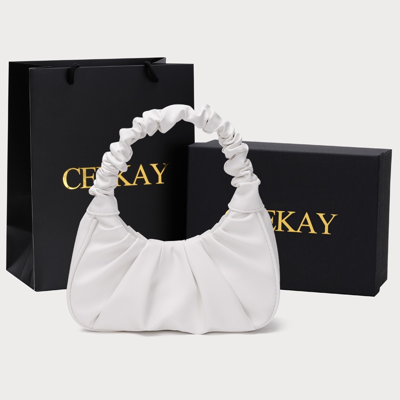🌸Hàng Order🌸 Túi Xách Nữ CEEKAY Da Trơn Gập Nhăn Khóa Kéo Quai Da Sách Kèm Quai Xích Sang Chảnh Nữ Tính 🌸Hàng Quảng Châu