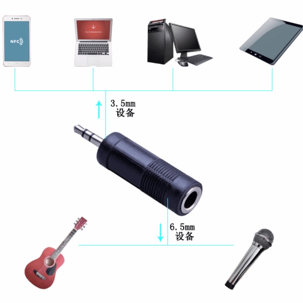 Đầu Jack Chuyển 3.5mm Sang 6.5mm