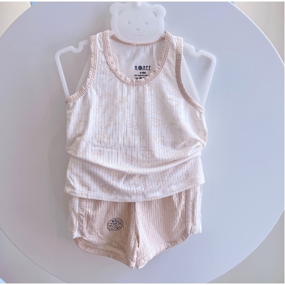 Bộ ba lỗ Modal in họa tiết cho bé từ 9 tháng