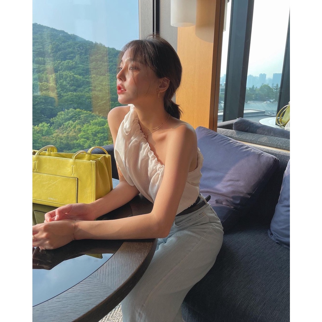 Áo croptop XIAOZHAINV trễ vai duyên dáng thời trang mùa hè phong cách Hàn Quốc dành cho nữ