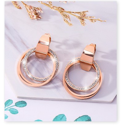 Bông tai titan tròn xoắn TT879 - CAM KẾT KHÔNG BAY MÀU - BẢO HÀNH 12 THÁNG