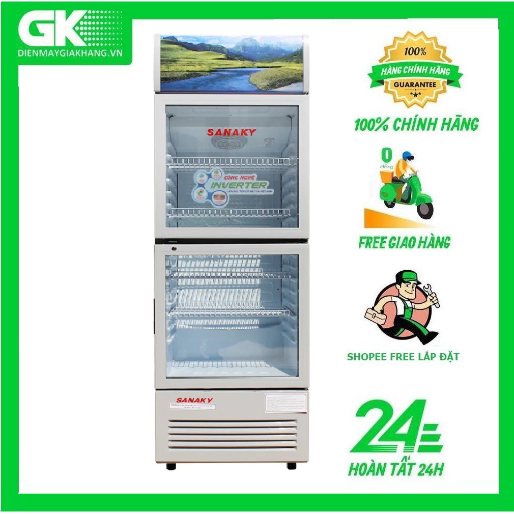 VH-408W3L - MIỄN PHÍ CÔNG LẮP ĐẶT- Tủ Mát Inverter SANAKY 340 Lít VH-408W3L