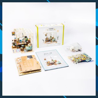 Mô hình Nhà búp bê có đèn Wooden hut Robotime