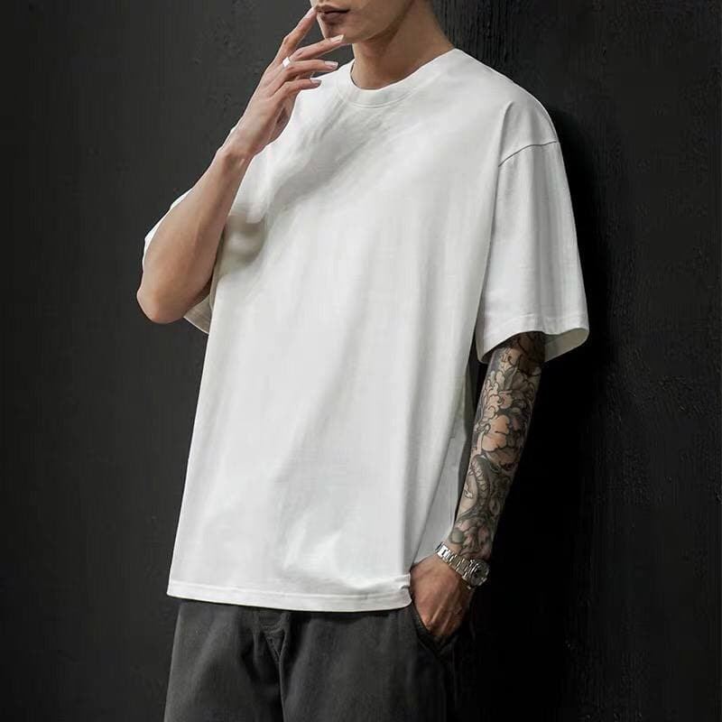 Áo phông trơn chất Basic đen trắng, áo thun tay lỡ oversized chất liệu cotton mềm, mát - MALTRIK