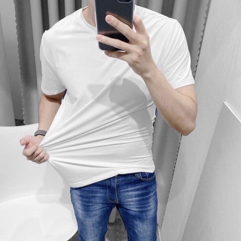 ÁO PHÔNG NAM TRƠN BASIC CỔ TRÒN CHẤT ĐẸP | BigBuy360 - bigbuy360.vn