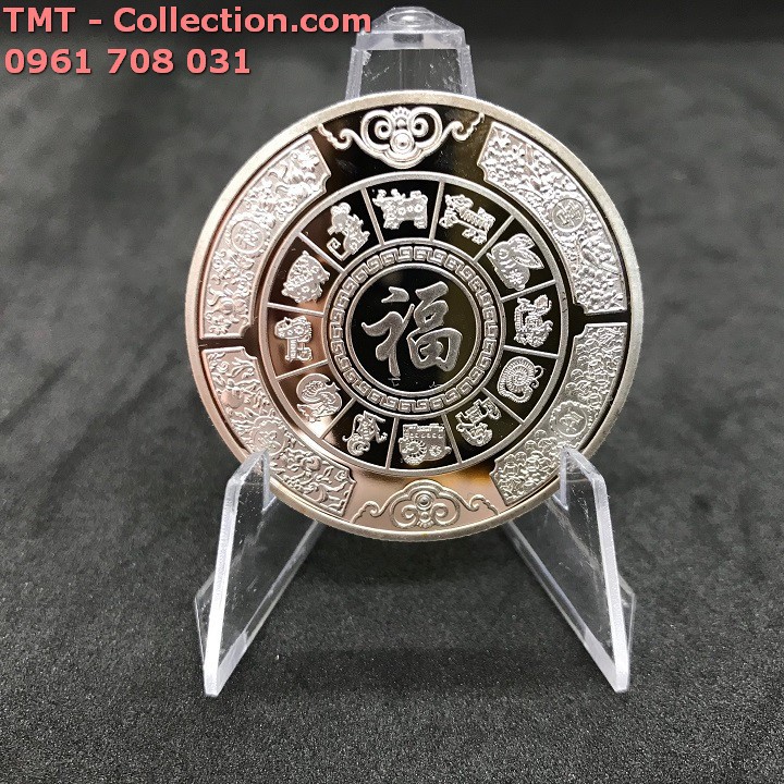 Xu con Trâu Mạ Bạc; Dùng để trang trí bàn sách, bàn làm việc-TMT Collection-SP002376