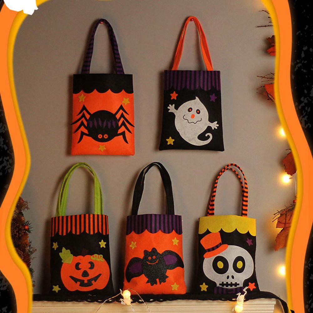 Túi Đựng Kẹo Bằng Vải Không Dệt Hình Ma Bí Ngô Halloween Mới