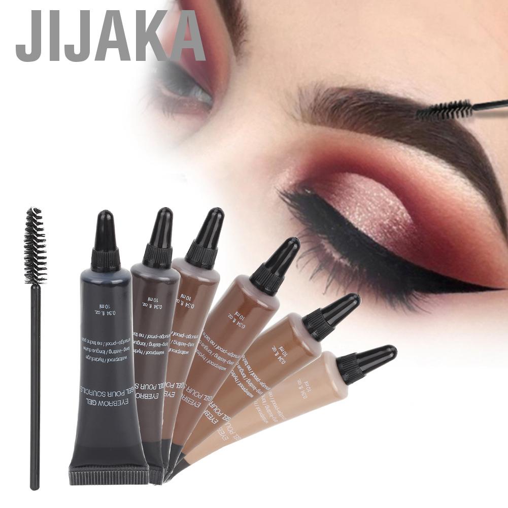 Gel nhuộm lông mày chuyên nghiệp chống nước 6 màu tùy chọn kèm cọ
