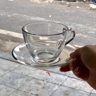 Bộ 6 tách đĩa thủy tinh cao cấp