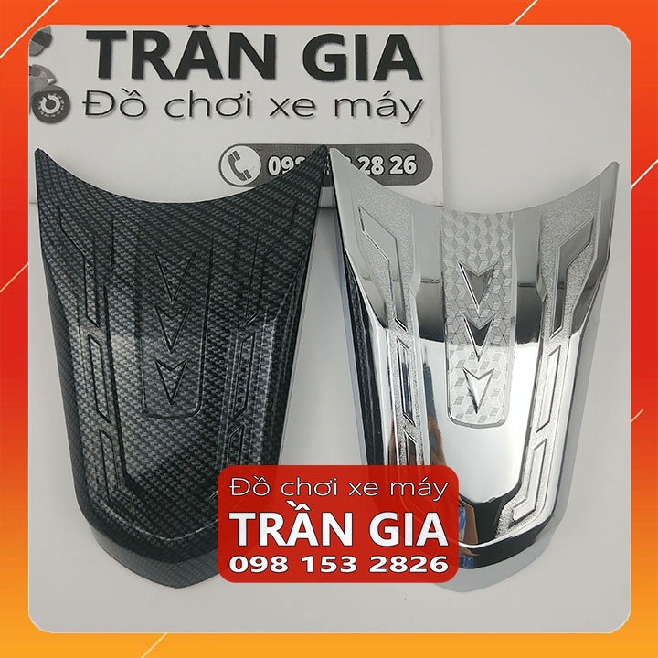 Ốp đèn soi biển số xe VISION 2021-2022-2023 cóc đèn xi inox cacbon carbon - phụ kiện trang trí đồ kiểng