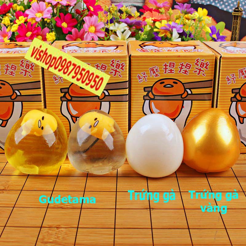 Đồ chơi GUDETAMA SQUIShY trứng bóp trút giận hình quả trứng gà trắng cực ngộ nghĩnh mochi slime