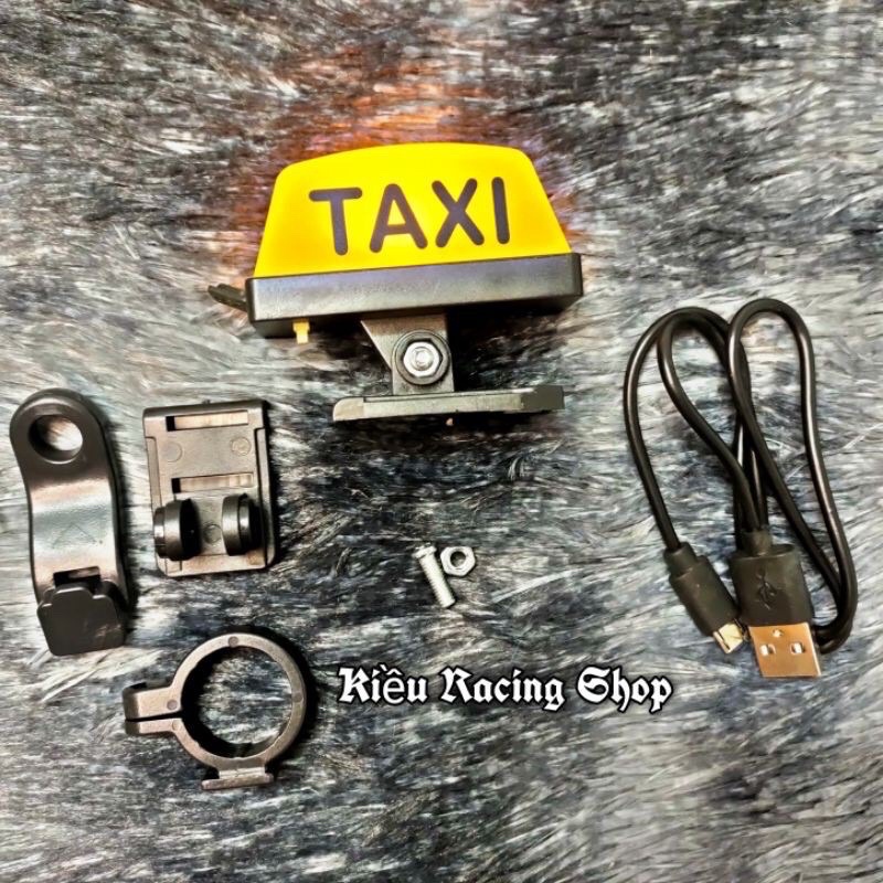 Đèn Taxi Gắn Xe Máy Full Phụ Kiện Và Dây Sạc