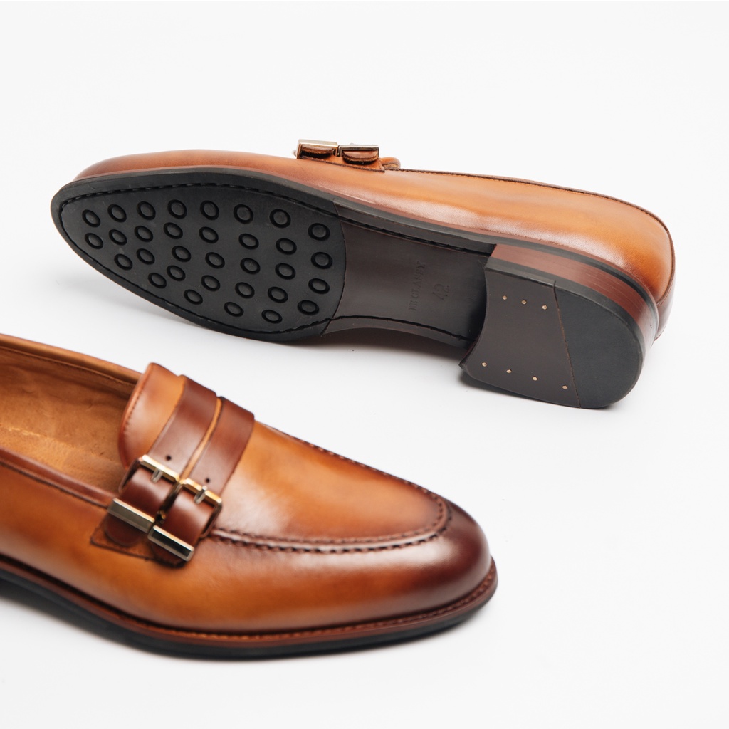 Giày Tây Cao Cấp CLASSY BUCKLE LOAFER - Da Bò Ý Lót Trong Da Bò Mộc - Thương hiệu Be Classy