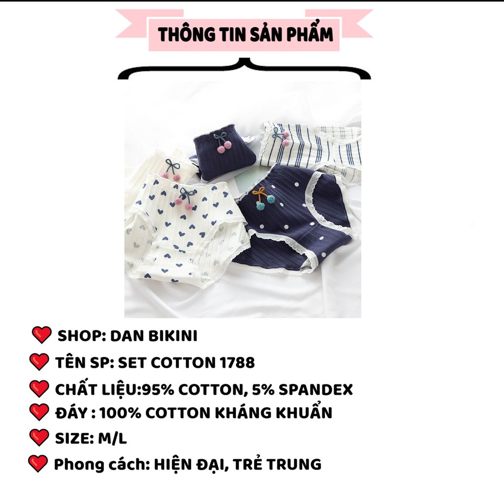 QUẦN LÓT NỮ ❤️FREESHIP❤️ Quần lót Nữ Cotton gân tăm tông xanh cạp bèo dễ thương mẫu 1788 | BigBuy360 - bigbuy360.vn