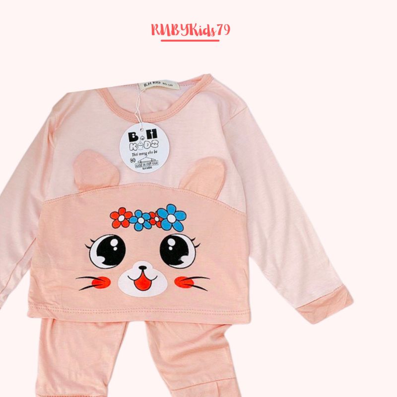 Đồ dài tay cho bé gái chất vải thun lạnh 4 chiều mát mịn - rubykids79