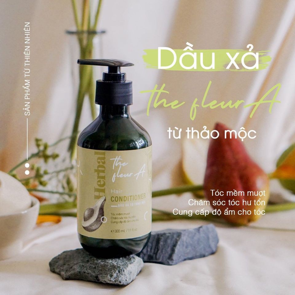 Dầu Xả Mượt Tóc Thảo Mộc The FLEURA Kem Xả Tóc Phục Hồi Tóc Hư Tổn Dầu Xả Thơm Xả Gừng