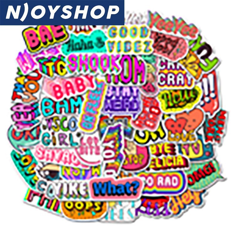 50 STICKER RETRO NEON CỔ ĐIỂN CHỐNG NƯỚC DÁN MŨ BẢO HIỂM, ĐIỆN THOẠI, XE ĐẠP, TRANG TRÍ SỔ, VALI, LAPTOP