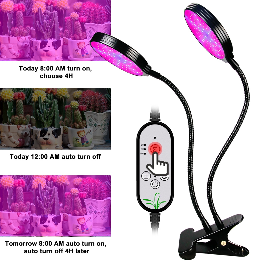 45W 30W 15W USB Timing Dimmable Plant Grow Light Clip Lamp Hydroponic Led plant lamp USB Phyto Lamp LED Full Spectrum Light Plant Growing Lamp