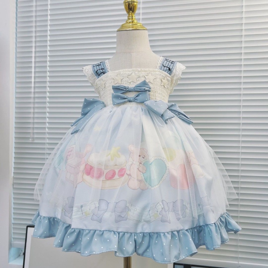 Đầm Công Chúa Lolita Phong Cách Phương Tây Thời Trang Xuân Hè Cho Bé Gái