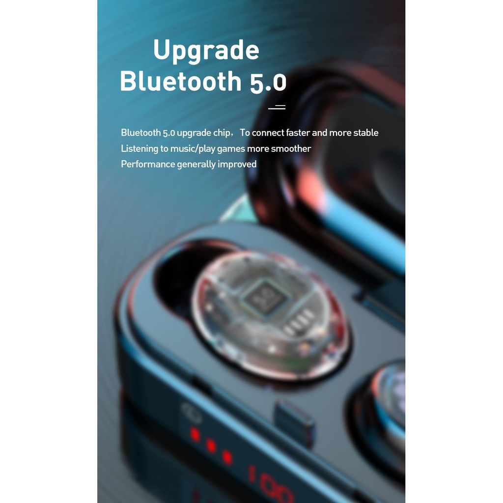 Tai Nghe Bluetooth TWS 5.0 Truewireless 9D màn hình led tích hợp Micro kháng nước tặng kèm hộp sạc mã M8 JIMMY88