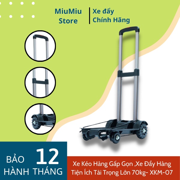 Xe Kéo Hàng Gấp Gọn Đi Chợ ,Xe Đẩy Hàng Đi Siêu Thị Gấp Gọn Mini  Đang Năng Có Dây Chun Buộc XKM-07