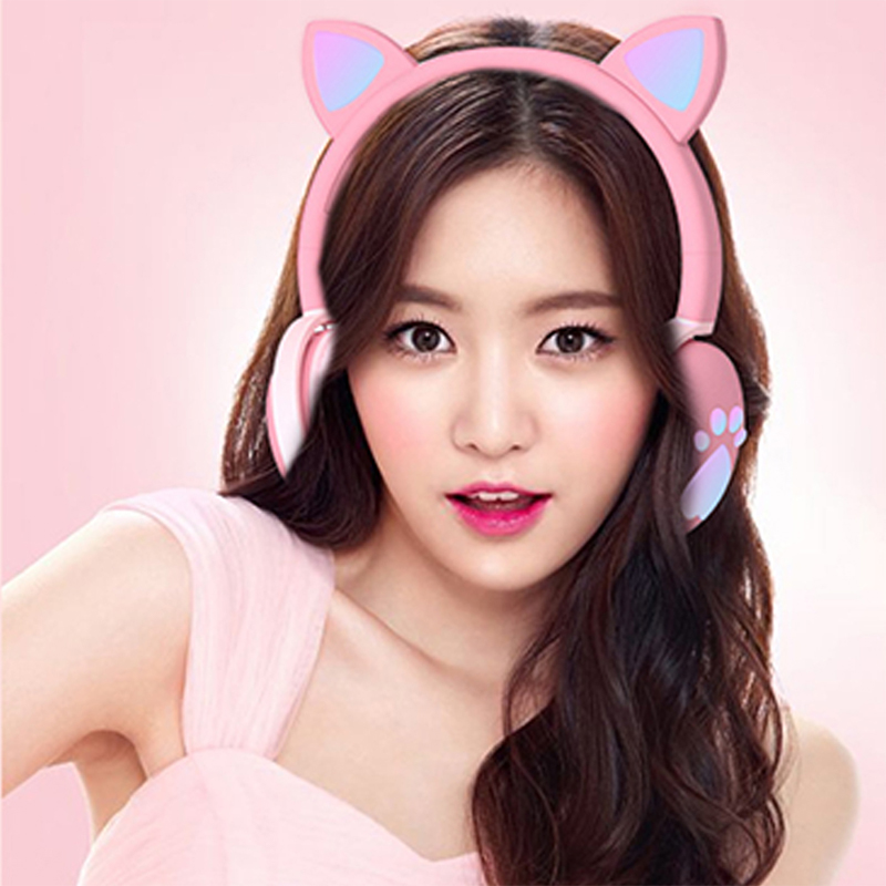 Tai Nghe Bluetooth Hình Tai Mèo Có Đèn Led Phát Sáng | BigBuy360 - bigbuy360.vn