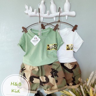 Set áo cotton mát + quần thô rằn ri cực ngầu V18, quần áo cho bé Namkidshop