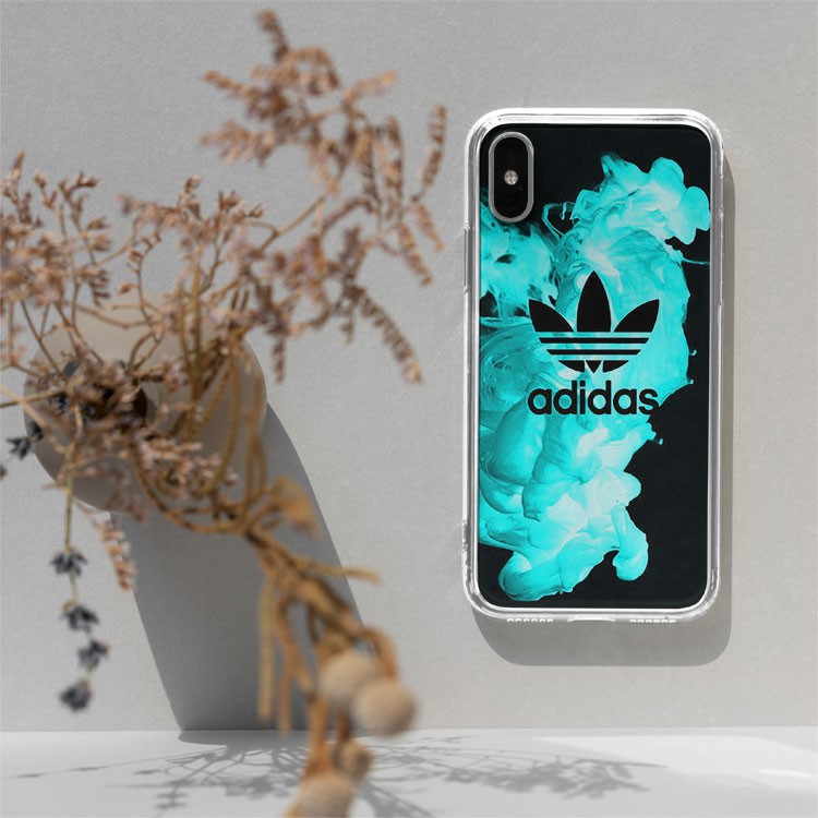 Ốp lưng logo ADIDAS xanh nền đen cho Iphone 5 6 7 8 Plus 11 12 Pro Max X Xr ADIPOD00194