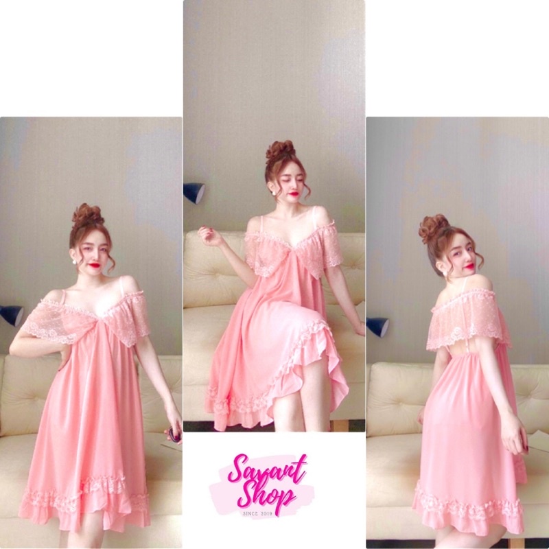 [ CLIP THẬT ] ĐẦM NGỦ VOAN CHIFFON PHỐI REN SEXY