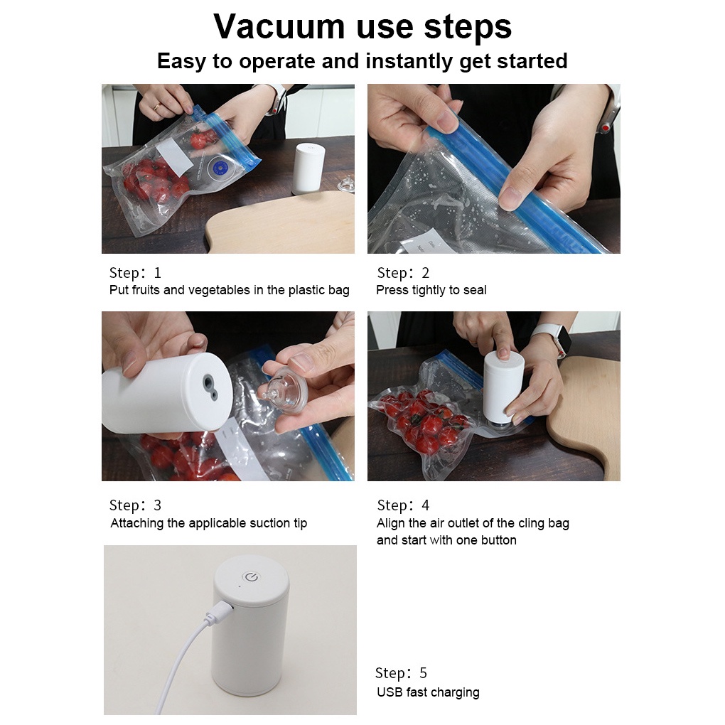 Vacuum Sealer Reusable Clothes Packing Sealing Device Preservation Portable Space Saver Automatic Handle Pump Camping