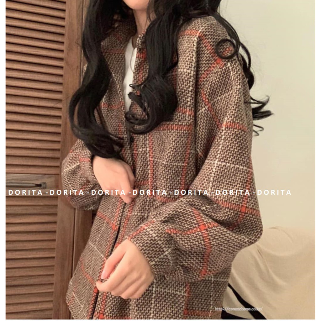 [Ảnh thật/Video] Áo sơ mi nhung tăm khoác ullzang, Áo sơ mi nhung tăm Hàn Quốc- Dorita Boutique | BigBuy360 - bigbuy360.vn