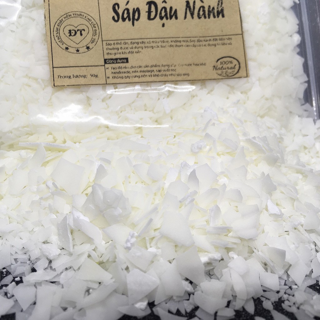 100g sáp đậu nành cứng cao cấp làm nến 100% thiên nhiên an toàn cho người sử dụng