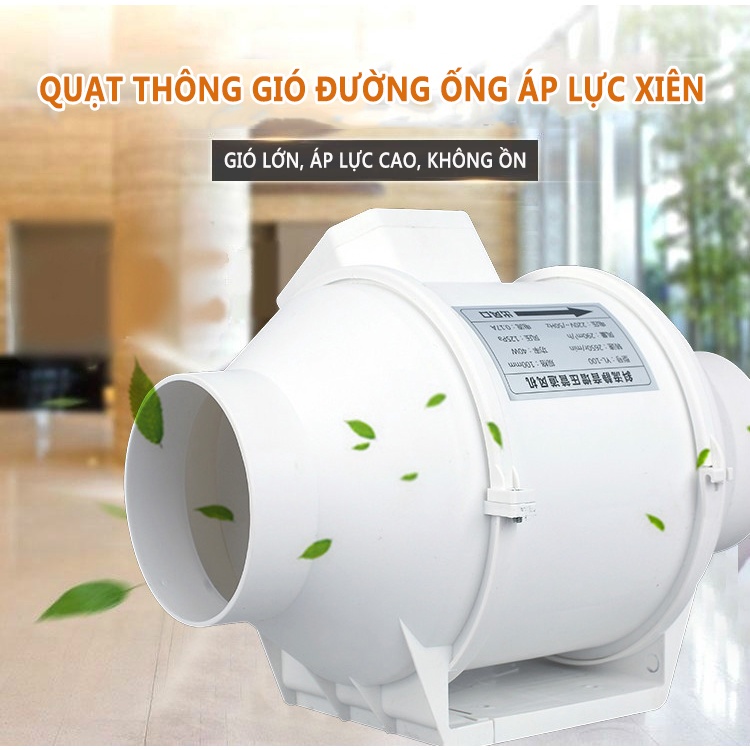 BE100 Quạt thông gió dạng ống tròn đa chức năng thích hợp để thông gió nhanh chóng trong nhà bếp, nhà vệ sinh, văn phòng
