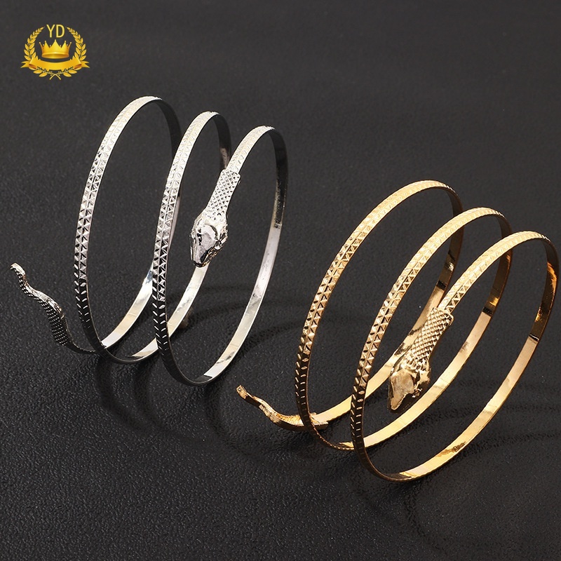 1 SET Vòng Tay Hợp Kim Hình Rắn Cá Tính Phong Cách punk