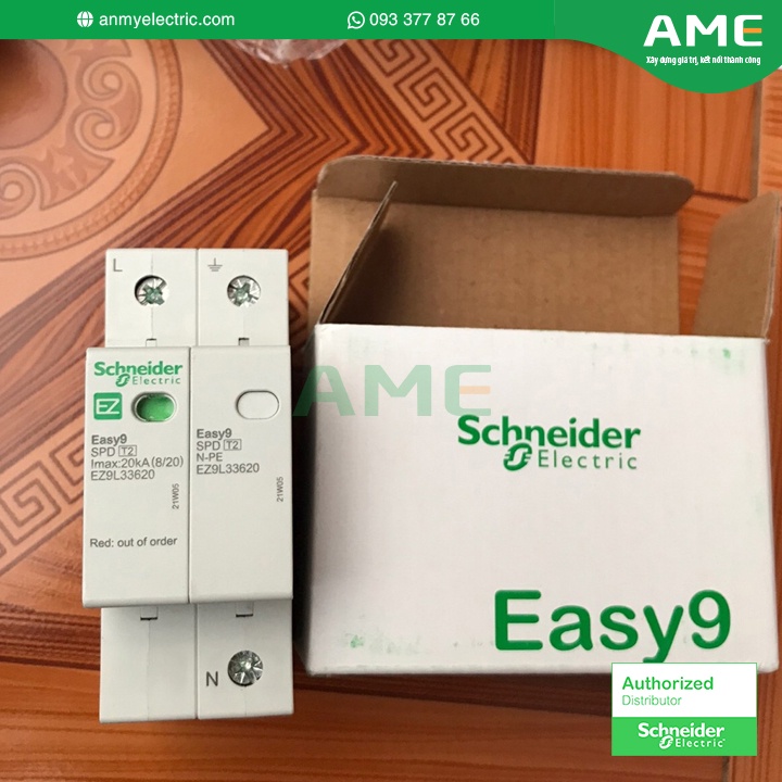 Chống sét lan truyền dòng cắt 20kA loại 1P+N Easy9 Schneider_EZ9L33620